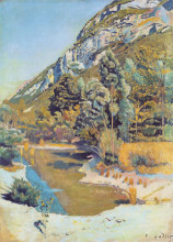 Картина "at the foot of the petit saleve" художника "ходлер фердинанд"