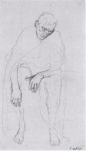 Копия картины "study of the disappointed souls or weary of life" художника "ходлер фердинанд"