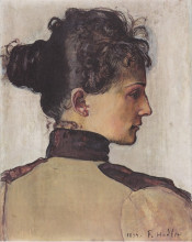 Репродукция картины "portrait of berthe jacques" художника "ходлер фердинанд"