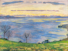 Копия картины "lake geneva on the evening in chexbres" художника "ходлер фердинанд"