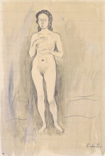 Репродукция картины "female nude (study for &quot;truth&quot;)" художника "ходлер фердинанд"