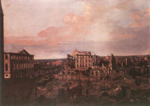 Картина "dresden, the ruins of the pirnaische vorstadt" художника "беллотто бернардо"