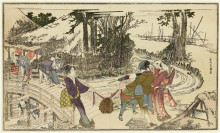 Репродукция картины "women&#160;walking in&#160;a&#160;garden" художника "хокусай кацусика"