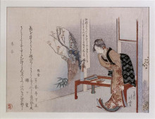 Репродукция картины "woman&#160;in an interior" художника "хокусай кацусика"