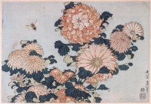 Копия картины "chrysanthemums&#160;and&#160;horsefly" художника "хокусай кацусика"