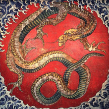 Репродукция картины "dragon" художника "хокусай кацусика"