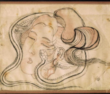 Копия картины "head&#160;of&#160;the snake&#160;woman" художника "хокусай кацусика"