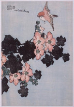 Картина "hibiscus&#160;and&#160;sparrow" художника "хокусай кацусика"