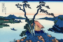 Картина "lake suwa in the shinano province" художника "хокусай кацусика"