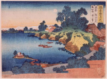 Картина "moonlight&#160;over&#160;the&#160;sumida river&#160;in&#160;edo" художника "хокусай кацусика"