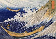 Репродукция картины "ocean waves" художника "хокусай кацусика"