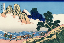 Репродукция картины "the back of the fuji from the minobu river" художника "хокусай кацусика"