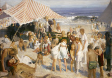 Картина "beach at coney island" художника "беллоуз джордж"