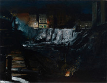 Картина "excavation at night" художника "беллоуз джордж"