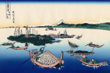 Копия картины "tsukada island in the musashi province" художника "хокусай кацусика"