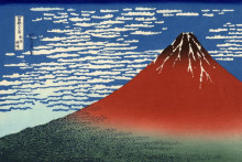 Репродукция картины "fuji, mountains in clear weather (red fuji)" художника "хокусай кацусика"