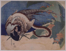 Картина "pheasant&#160;and&#160;snake" художника "хокусай кацусика"
