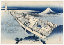 Картина "view of fuji from a boat at ushibori" художника "хокусай кацусика"