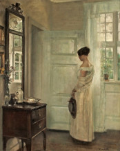 Картина "woman in an interior with a mirror" художника "холсё карл"