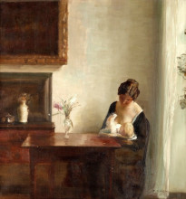 Копия картины "interior with woman and child" художника "холсё карл"