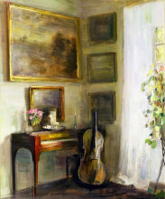 Картина "interior with cello and spinet" художника "холсё карл"
