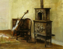 Картина "interior with a cello" художника "холсё карл"