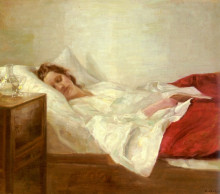 Копия картины "sleeping woman" художника "холсё карл"