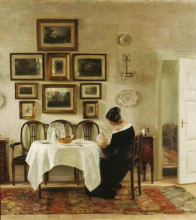 Копия картины "mother and child in a dining room interior" художника "холсё карл"