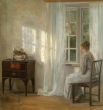 Репродукция картины "waiting by the window" художника "холсё карл"