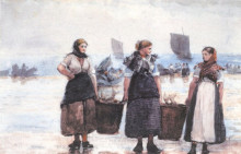 Копия картины "fisherwomen, cullercoats" художника "хомер уинслоу"