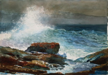 Копия картины "incoming tide, scarboro maine" художника "хомер уинслоу"