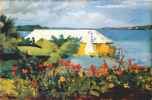 Копия картины "flower garden and bungalow, bermuda" художника "хомер уинслоу"