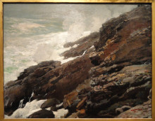 Копия картины "high cliff, coast of maine" художника "хомер уинслоу"