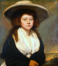 Репродукция картины "portrait of a young lady" художника "хоппнер джон"