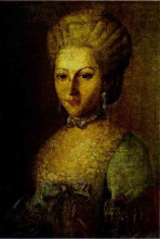 Репродукция картины "portrait of agrafena ribeaupierre" художника "христинек карл людвиг"