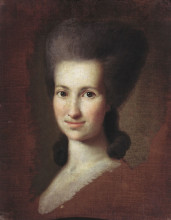Репродукция картины "portrait of a woman" художника "христинек карл людвиг"