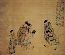 Копия картины "painting of cuju" художника "хуан шень"