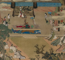 Копия картины "lady xuanwen jun giving instructions on the classics (detail)" художника "хуншоу чень"