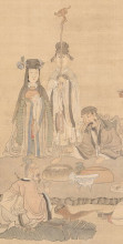 Репродукция картины "immortals celebrating a birthday (detail)" художника "хуншоу чень"