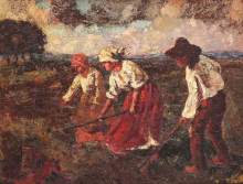 Репродукция картины "agricultural labour" художника "бенчиле октав"
