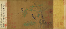 Картина "finches and bamboo" художника "хуэй-цзун"