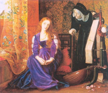 Картина "the pained heart&#39;, or &#39;sigh no more, ladies&#39;" художника "хьюз артур"