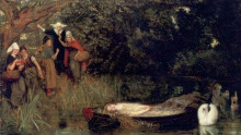 Картина "the lady of shalott" художника "хьюз артур"