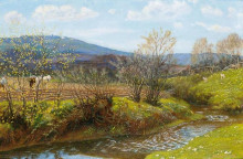 Картина "a spring afternoon" художника "хьюз артур"