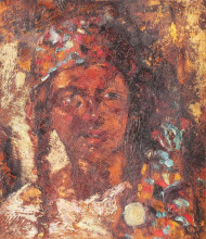 Копия картины "gipsy woman" художника "бенчиле октав"