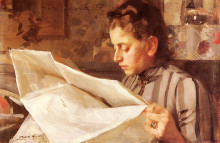 Репродукция картины "emma zorn, reading" художника "цорн андерс"