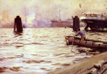 Картина "hamburg harbour" художника "цорн андерс"