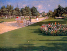 Репродукция картины "tompkins park, brooklyn" художника "чейз уильям меррит"