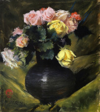 Копия картины "flowers (aka roses)" художника "чейз уильям меррит"