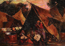 Копия картины "the gipsy tent" художника "бенчиле октав"